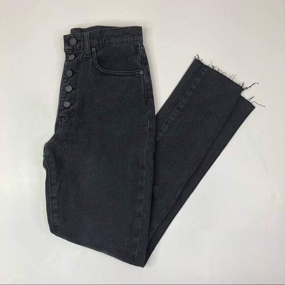 We Wore What Danielle high rise button fly jeans black - 24 - Picture 2 of 11